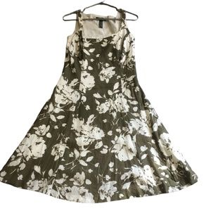 Ralph Lauren Dress, size 6, women’s, green and white, flower pattern, pre owned